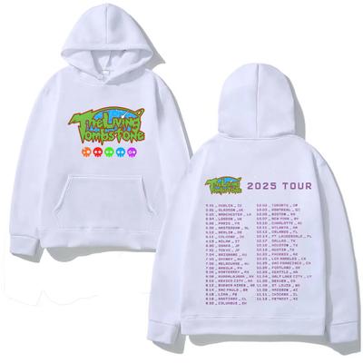 Living Tombstone Панк Толстовка с капюшоном и карманом Флисовая Удобная Толстовка Готическая Одежда Винтажные Пуловеры Гранж