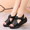 Dark Brown Women's Sandals Summer Leather Ladies Shoe New Sandals Women Shoes Platform Heels Female Shoes Sandals