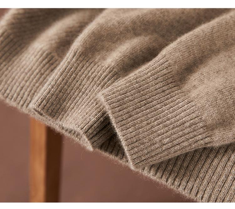 Женский кашемировый свитер с полувысоким горлом, плотной вязки, для тепла осенью/зимой.