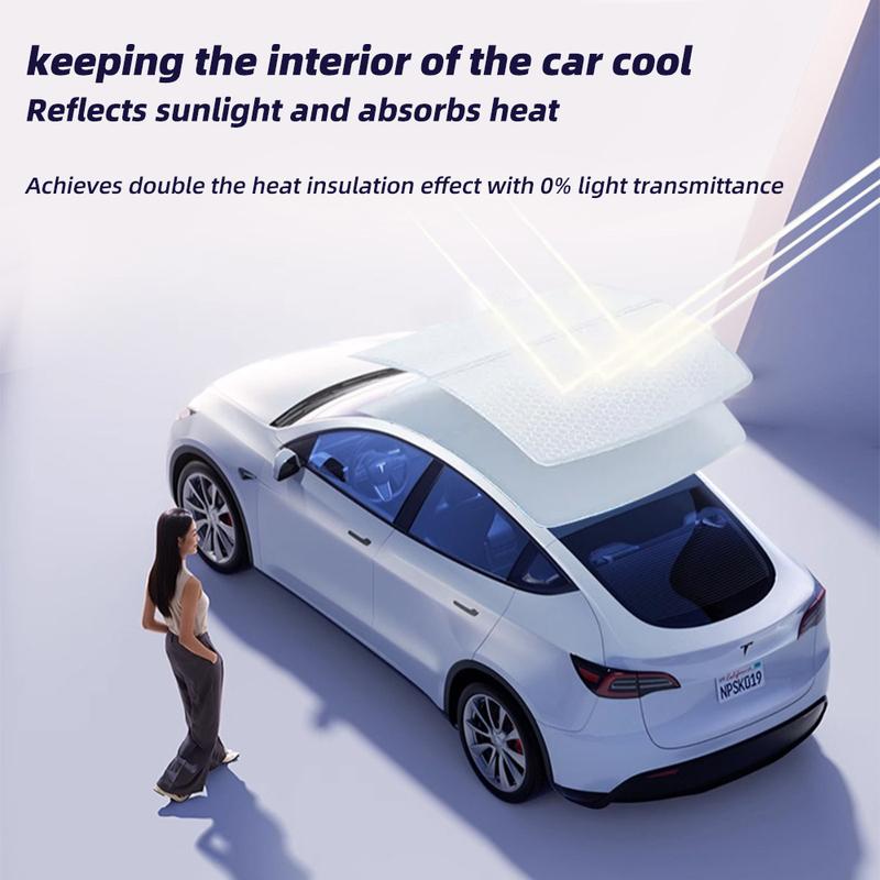 Sunshades For Tesla Model 3 Sunroof Highland 2025 Model Y 2020-25 Ice Cloth Buckle Sun Pare Glass Front Rear Skylight Accessory