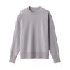 MUJI Wool Crew Neck Light Silver Size BAH11A2A Women's Mid-Gauge Sweater, Gray, M,