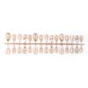 30-Piece Cat Eye Almond Shaped Gemstone 3D Gilded French Edge False Nails