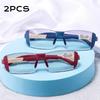 2Pcs Fashion Anti-Blue Light Reading Glasses Urltra-Light Eye Protection Men Women Elegant Comfortable Eyeglasses Unisex Glasses