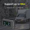 Wireless Car TPMS OBD2 HUD Solar USB Tire Pressure Monitoring 4 Internal Sensors speed/MPG