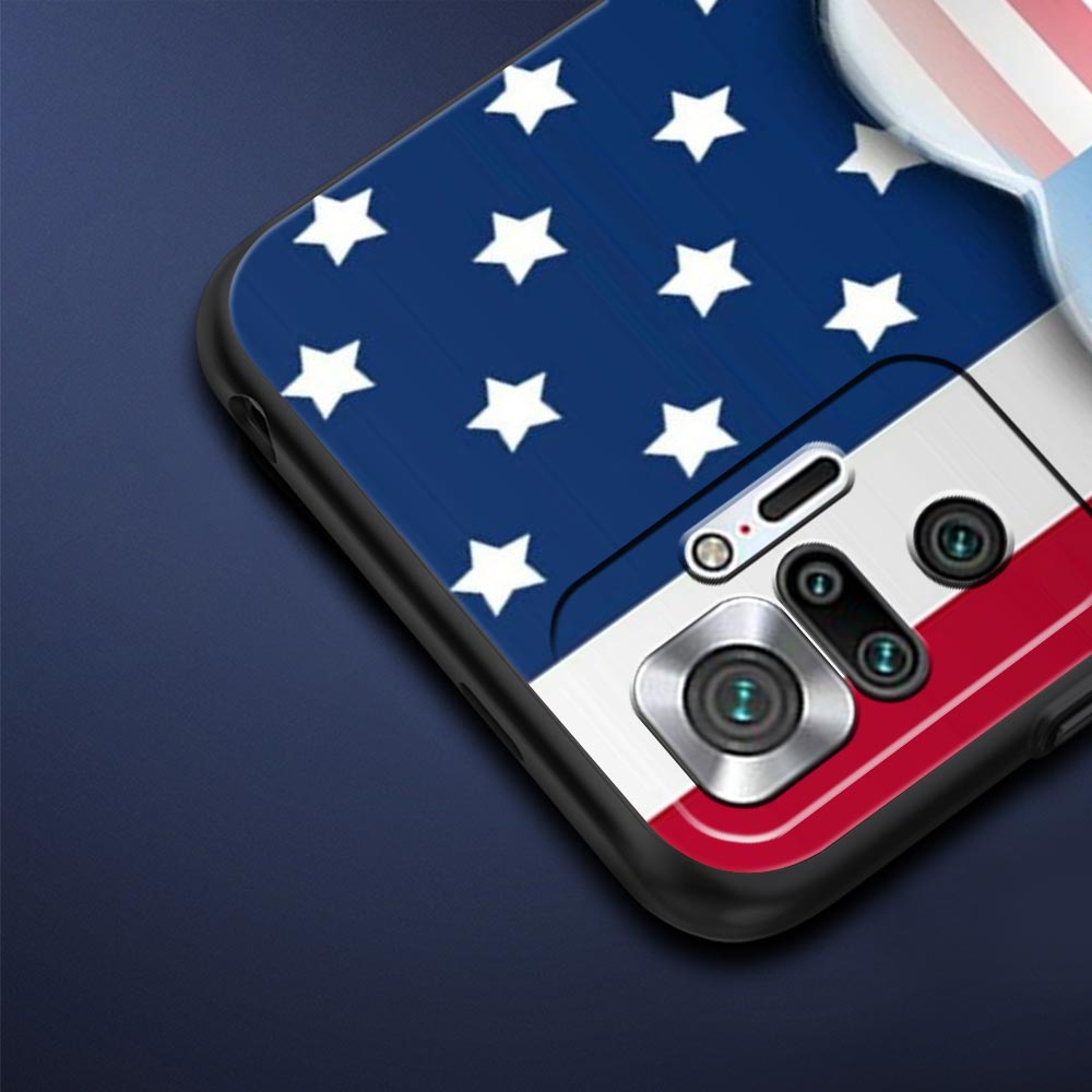 Чехол для телефона с флагом США для Xiaomi Redmi Note 14 13 5G 10 11 12 Pro Plus 4G 14C 13C 12C 10C Черный чехол