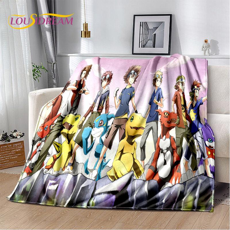 Мягкое плюшевое одеяло с изображением мультфильма «Дигимоны», фланелевое одеяло, покрывало для гостиной, спальни, кровати, дивана, чехла для пикника