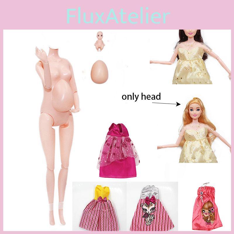 11-дюймовая 30-сантиметровая 6-шарнирная пузатая беременная голая кукла со съемным животом