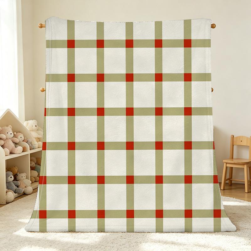 Postpartum Flannel Blanket Anti-pilling, Soft & Warm Minimalist Plaid, Cozy for Home, Daily Use, All Season, Perfect for Halloween & Christmas