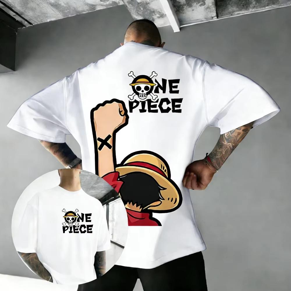 One Piece 2026 Summer Men Cotton Tshirt Streetwear Anime Graphic Oversized Short Sleeve Casual Daily Wear Roronoa Zoro 3 Swords