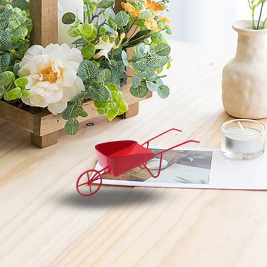 Мини-винтажная железная тележка, украшения для кукольного домика, реалистичная мини-компактная сцена в микродворе, одноколесная тележка, микроскопический реквизит для пейзажной фотографии