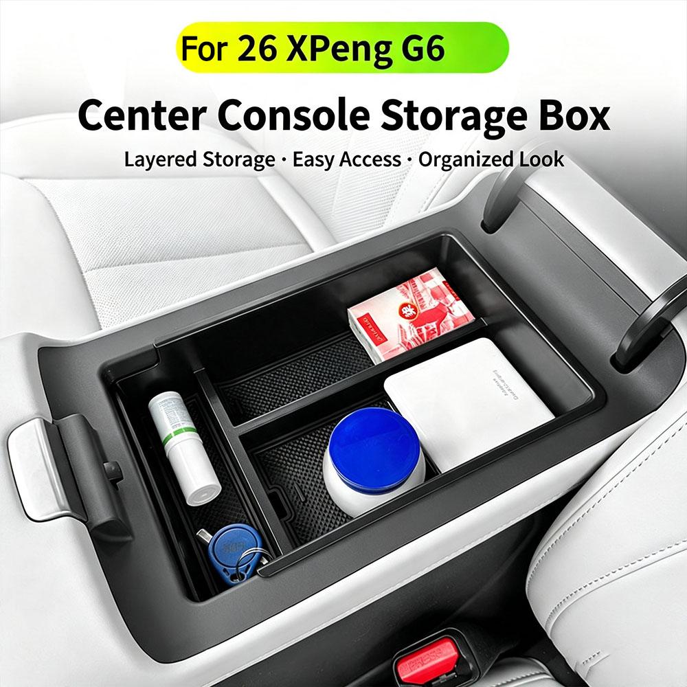 Для Xpeng G6 2026 Ящик для хранения Ящик подлокотника Ящик центральной консоли Рукоятка Защитная крышка Модифицированные аксессуары для интерьера автомобиля