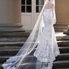 1pc Romantic, Lightweight 3 Meters Lace Trim Bridal Wedding Veil, Elegant for Outdoor, Lawn, Church Wedding Photography