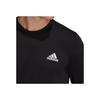 Adidas Solid Logo Crew Neck Long Sleeve T-Shirt Men Tops Black GT5563