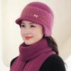 Hat Female Autumn and Winter New Warm Old Lady Ear Protector Plush Duck Tongue Knitted Wool Hat