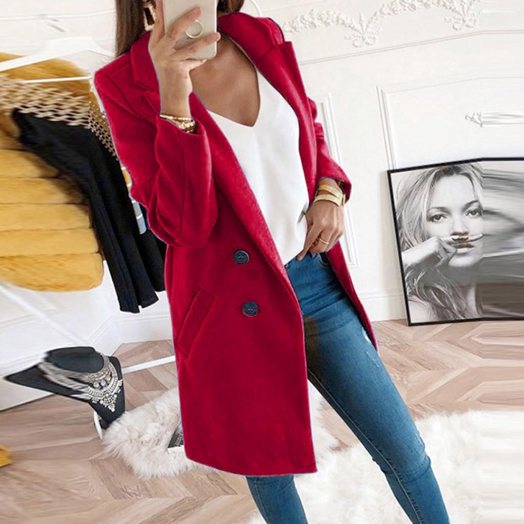 Женское элегантное смешанное пальто из искусственной шерсти, тонкое женское длинное пальто, верхняя одежда, куртка