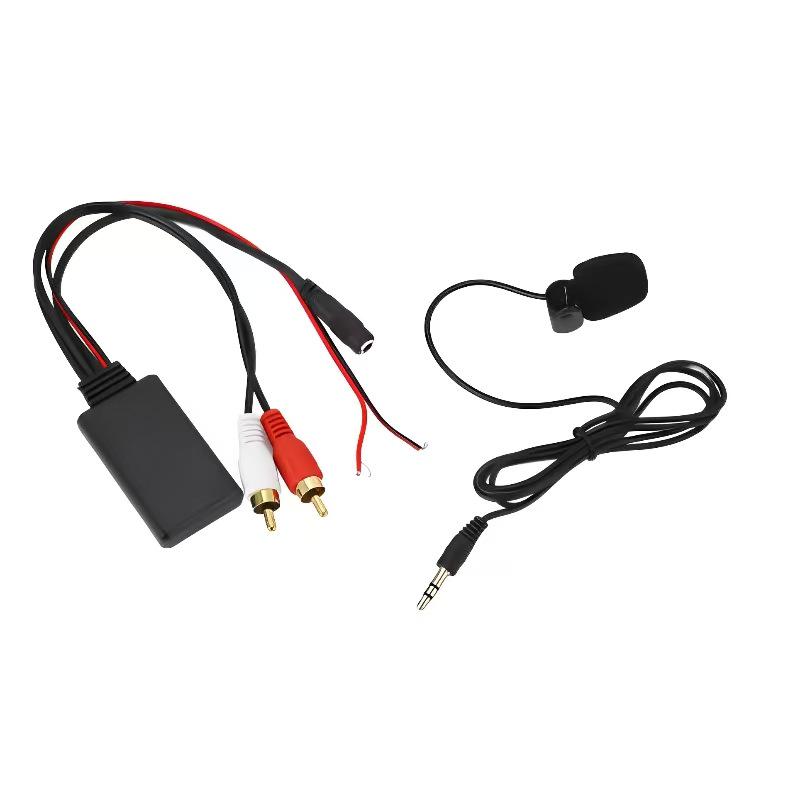 Bluetooth AUX Audio Cable with 2RCA Lotus Male Connectors + MIC for Car