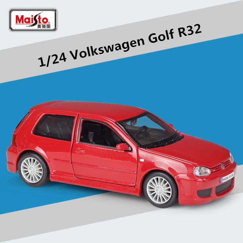 Майсто 1:24 Модель спортивного автомобиля Volkswagen Golf R32 из сплава, литая металлическая модель гоночного автомобиля, имитация, коллекция, детские игрушки, подарок