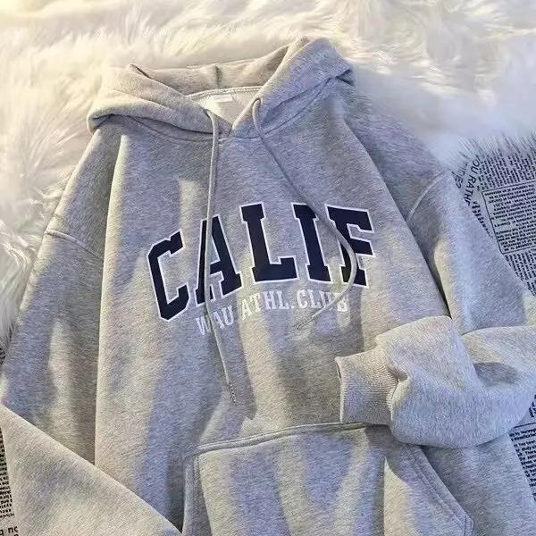 Толстовка с капюшоном, мужская, осенне-зимняя, на флисовой подкладке, утолщенная, свободного кроя, для пар, в стиле праздного стиля, модная спортивная куртка бренда