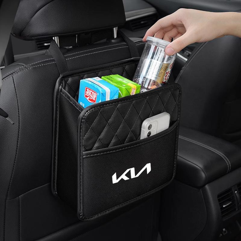 BTSOM1 Leather Car Interior Seat Back Storage Organizer Box For Kia KN Sportage GT Line Ceed Picanto Cerato Seltos Soul Rio Accessories