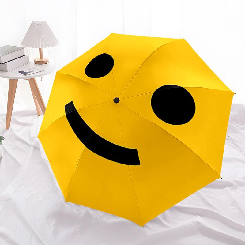 1pc Expression Fashionable Automatic Opening/Closing Folding Umbrella with 8 Bones, Windproof Portable, Daily Use023