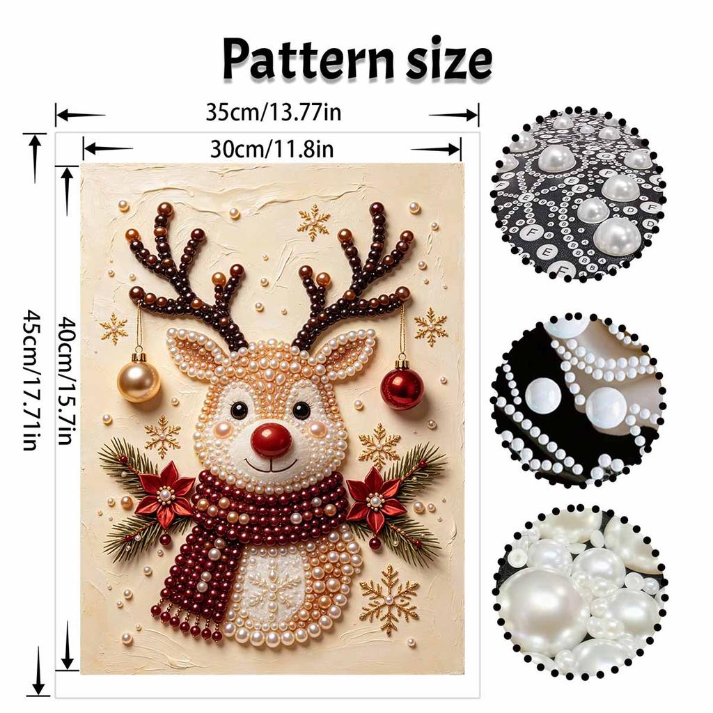 Christmas Pearl Painting Kit Handmade DIY Reindeer Snowflakes Home Decoration Painting