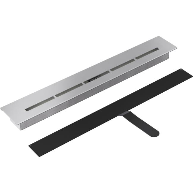 Fireplace Bioethanol 900x400 DELTA Black Flat Long Burner Glass Set