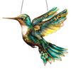 Колибри Украшение для ловца солнца в помещении и на открытом воздухе в саду Акриловое витражное стекло Красочные птицы-духи Настенное подвесное украшение для окна Подвеска-ловец солнца