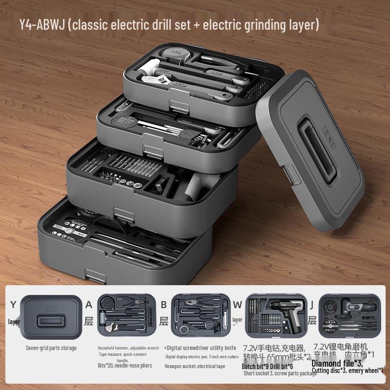 Многофункциональный набор инструментов «Зеленый Лес»: Полный набор для ремонта по дому и для электрика