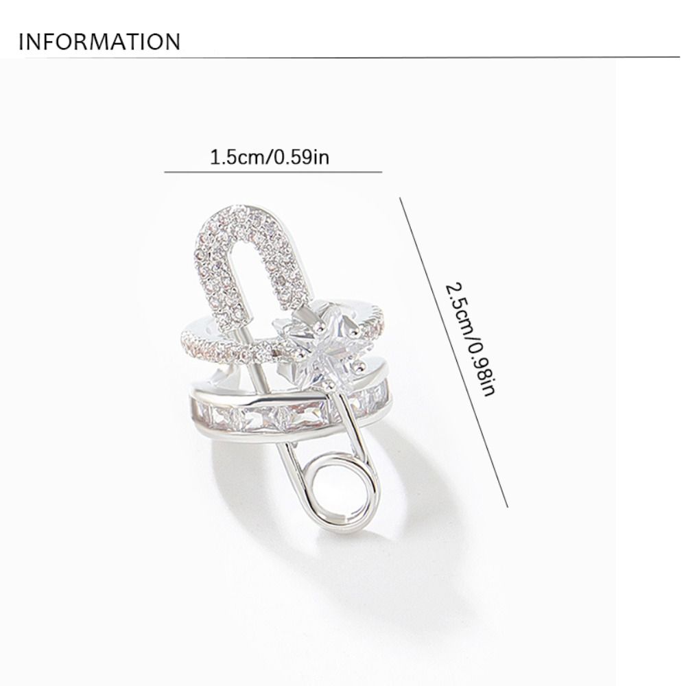 Шпилька Изящная Элегантная Корейский Стиль Кафф Серьга Женские Украшения Циркон Клипса для Уха Серьга в Стиле Скрепки