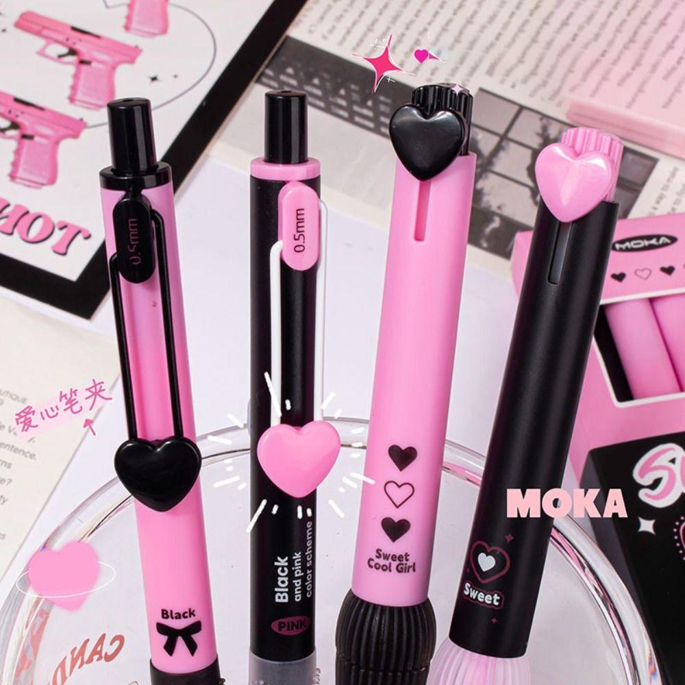 4PCS/Set 0.5mm Black Ink Gel Pen Press Using Ballpoint Pen High Quality Neutral Pen Students