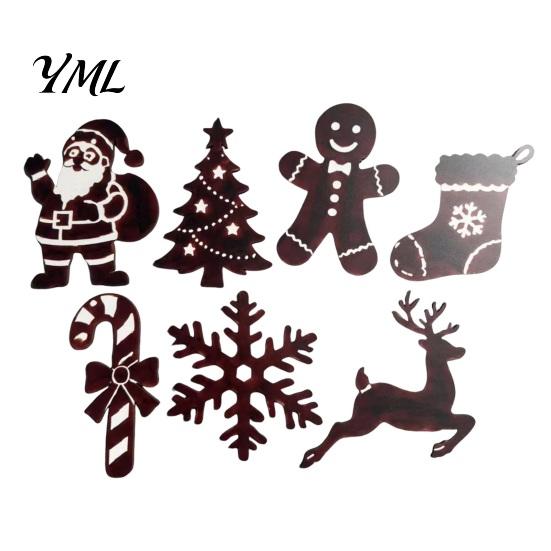 Indoor Christmas Scene Lighting 7Pcs Wooden Silhouette Lights with Warm Backlight, LED Reindeer Seasonal Backdrop for Family Photos Santa Sleigh Wall