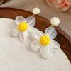 Raffia Dangle Earrings Sunflower Flower Ear Drop Elegant Wood Drop Earrings  Holiday