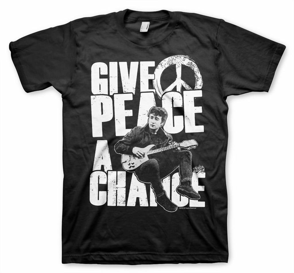Officially Licensed John Lennon Give Peace A Chance Mens T-shirt S XXL-