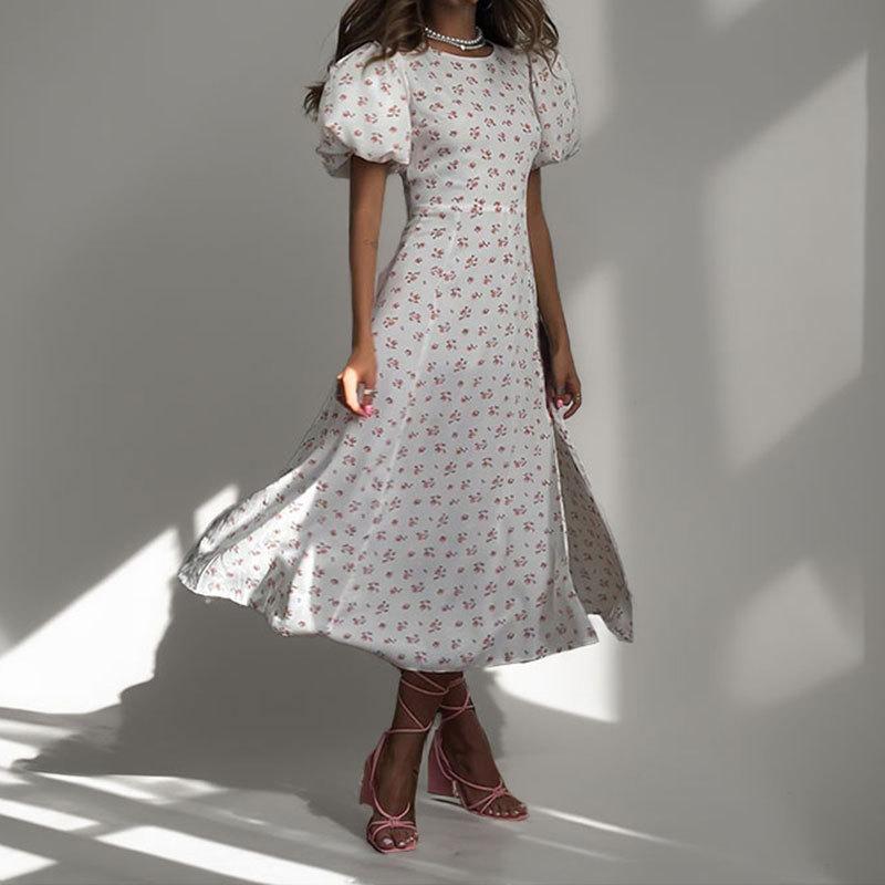 Новая женская одежда для теплого сезона, Модный темперамент, Цветочный темперамент, Платье-футляр с вырезами для офиса