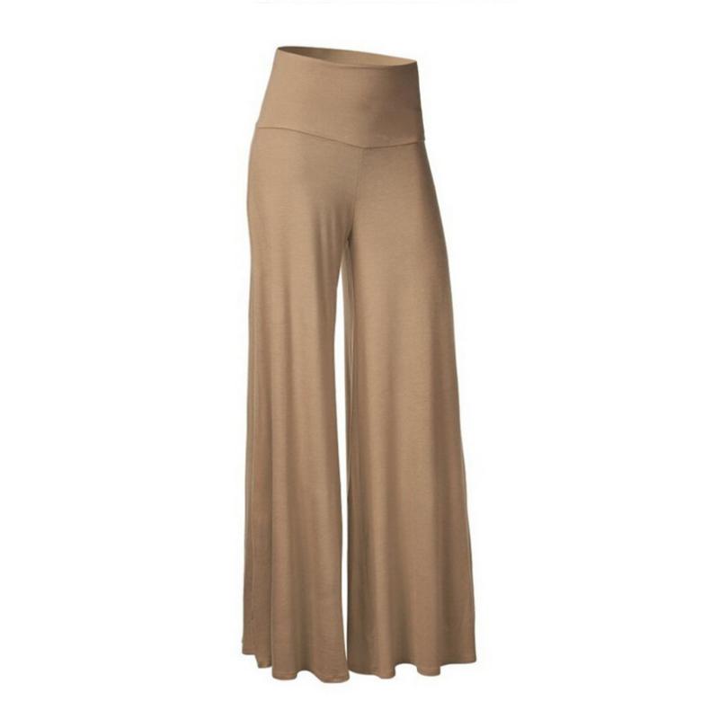 Женские однотонные повседневные широкие брюки с высокой талией, спортивные брюки для йоги