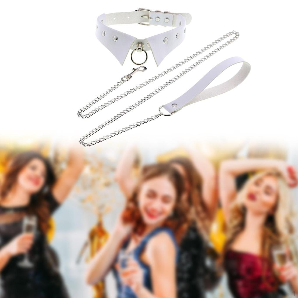 Готический рок-чокер с подвесками и кольцами для женщин