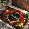 Anti Slip Christmas Carpet Non-Slip Durable Cartoon Bathroom Mat Retro Absorbent Santa Claus Elk Door Mat Home Decoration