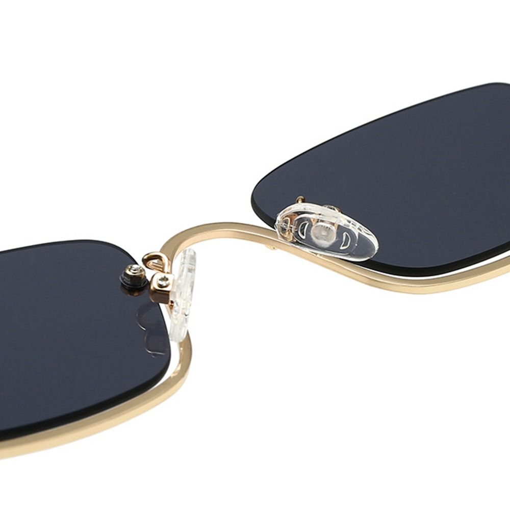 1шт. Металлические полуоправы солнцезащитные очки маленькие квадратные женские солнцезащитные очки винтажные оттенки модные узкие очки в стиле хип-хоп