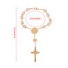 Car Pendant Bling Retro Imitation Pearl Metal Jesus Cross Car Rear View Mirror Hanging Ornament Cross Hanging Decoration