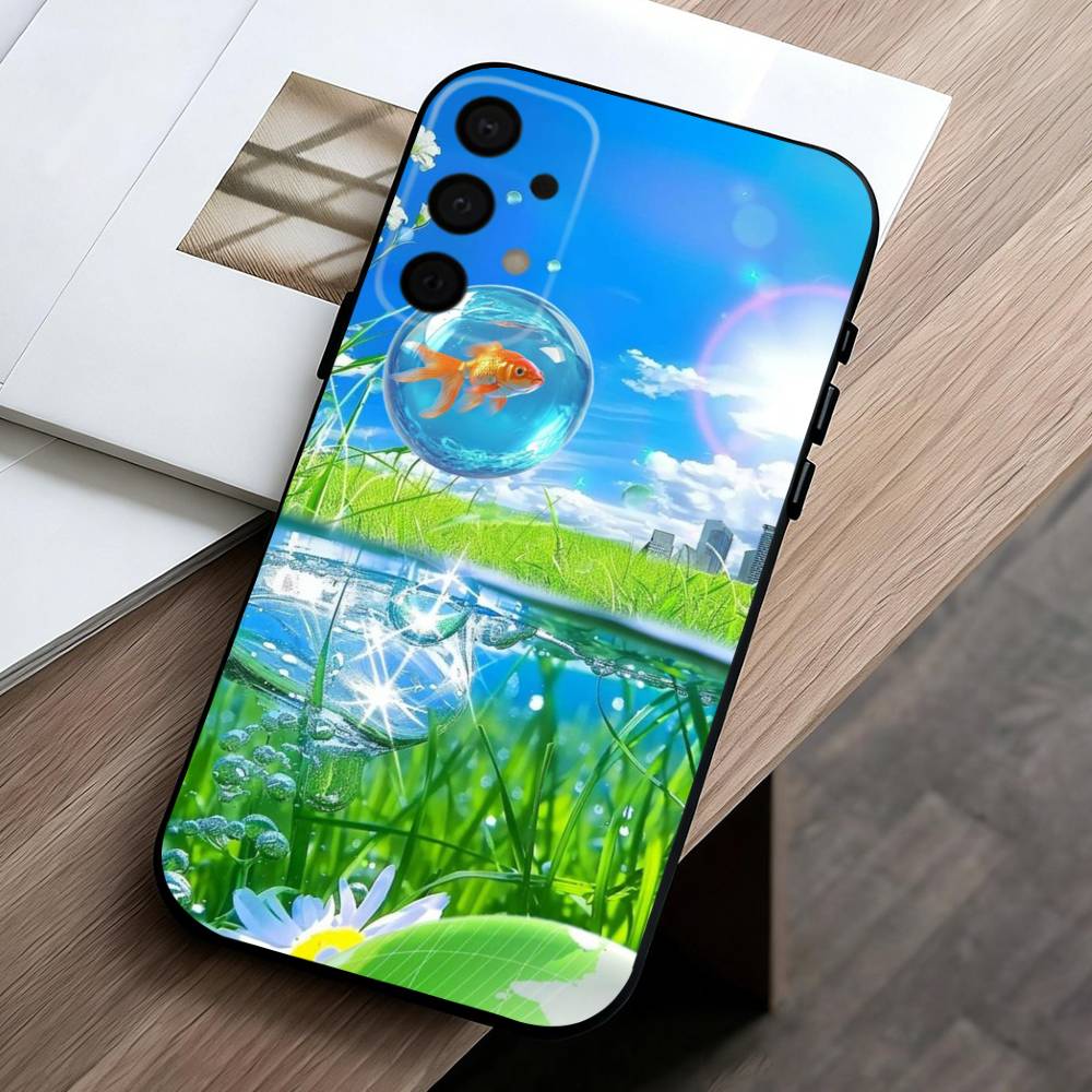 F-Frutiger Aero Aqua N-Nostalgia Чехол для телефона для Samsung Galaxy A73,A72,A71,A70,A53,A52,A51,Другие Мягкий Черный Корпус
