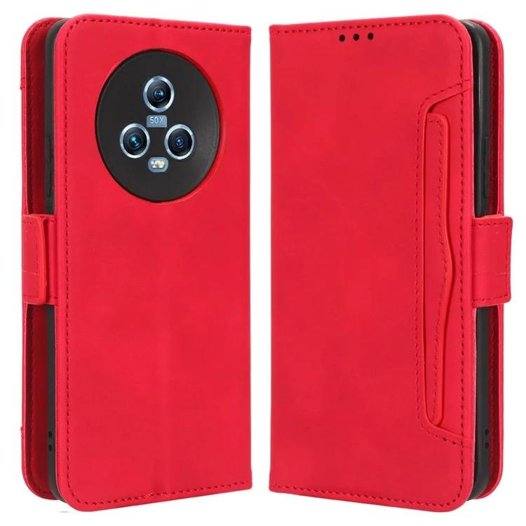 Чехол-подставка из искусственной кожи для Honor Magic5 5G с несколькими отделениями для карт, устойчивый к падениям