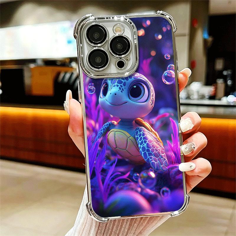 Мультяшный Морской Черепах Покрытие Чехол Для Телефона Для Iphone 16 17 Pro Max Air 16E 14 15 Plus 12 13 Mini Противоударный Чехол С Подушкой Безопасности