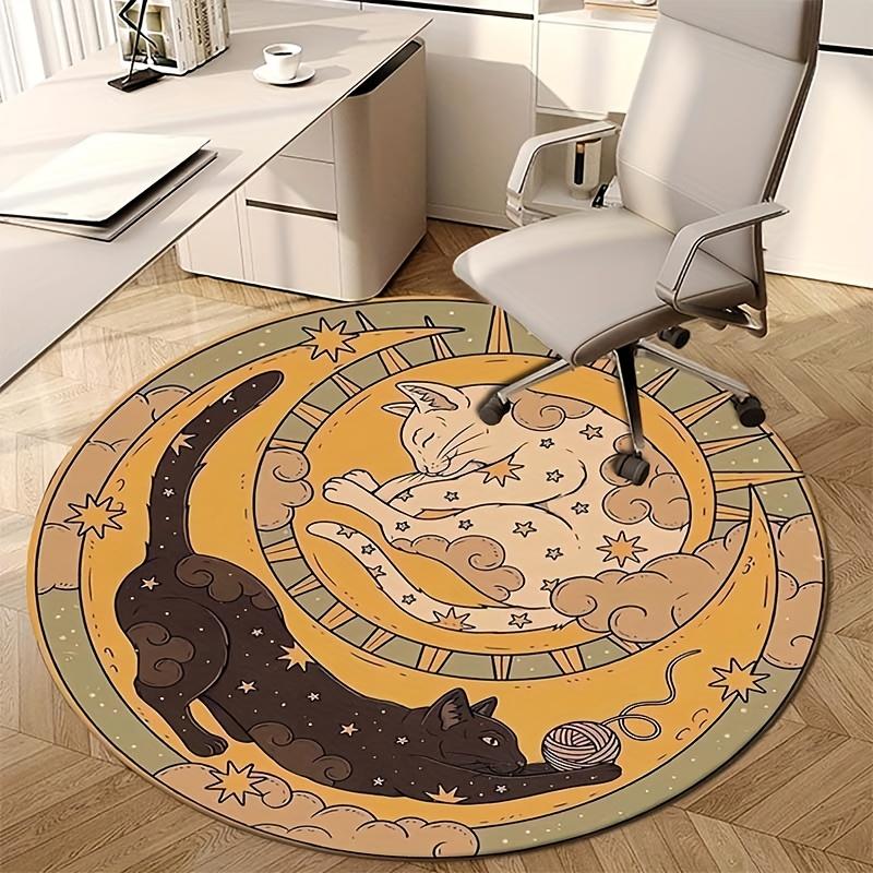 VIKAMA Cute Sun, Moon And Kitten Carpet Is Soft And Machine Washable, Suitable For Living Rooms, Bedrooms And Home Decoration