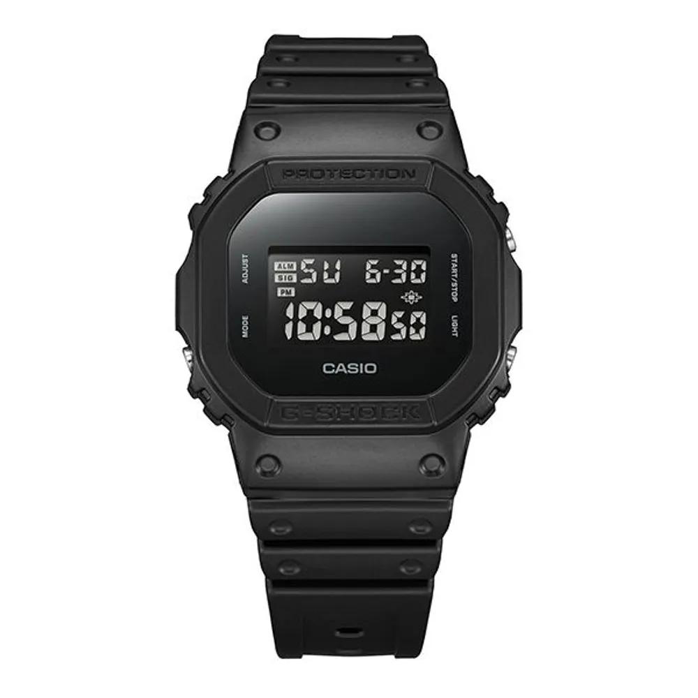 LNW Unisex All-Black Square Waterproof Wristwatch_ DW-5600UBB-1DR