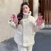 Women's Loose Short Beige Fur Coat
