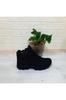Men's Fashion Flat Heeled Bootie Bootie Mink Black Furry Zipper Non-Slip Boots Shoes