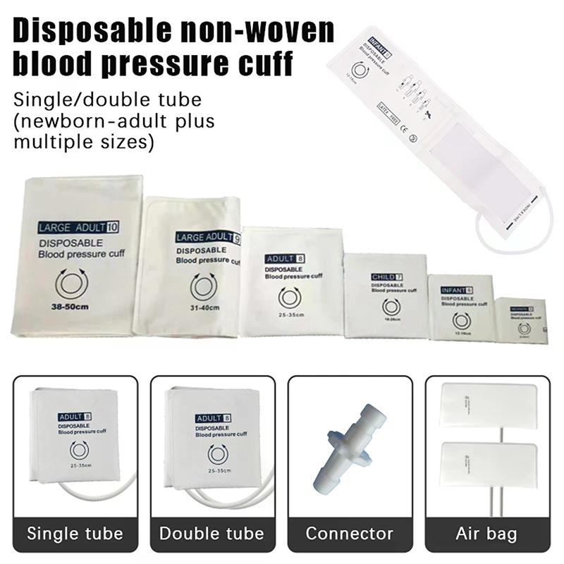 Disposable Large Adult Infant Child Arm Blood Pressure Cuff Without Bladder Single Tube Non Woven Fabric Composite Material