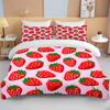 Sweet Strawberry Print Bedding Set Duvet Cover 1 Duvet Cover 2 Pillowcases Adult and Kids Bedding Set Luxury Queen Bedding Set