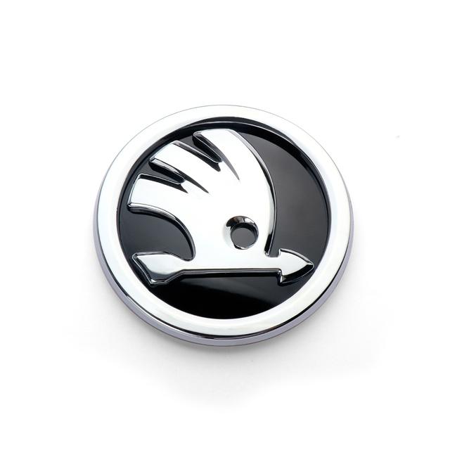 SIEN3 Automotive Interior Stickers For Skoda Rustproof Anti-Corrosion S Letter 8-10cm Front Hood Rear Trunk Sticker Anti Collision