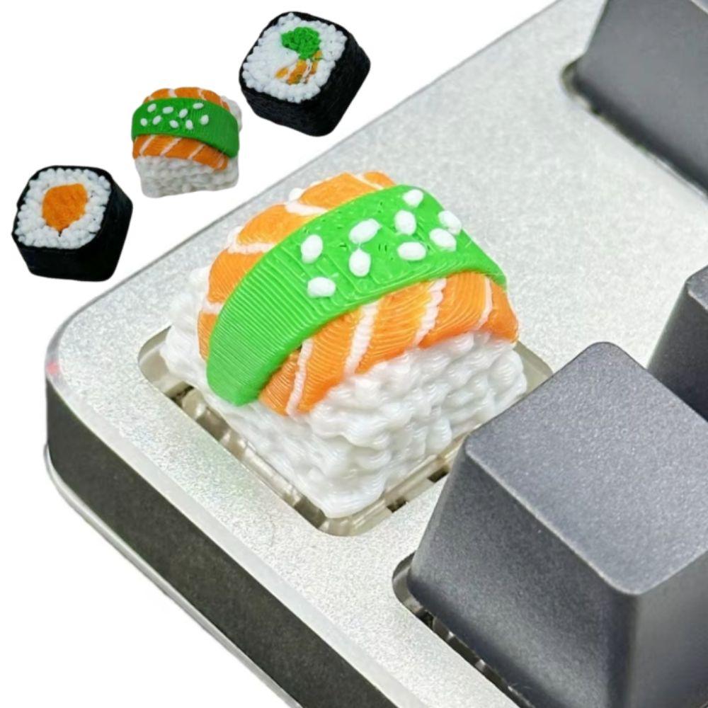 Resin Sushi Key Cap Cute Decoration Creative Design Mechanical Keyboard Key Cap Desktop Decor Food Shape For ESC Keycaps